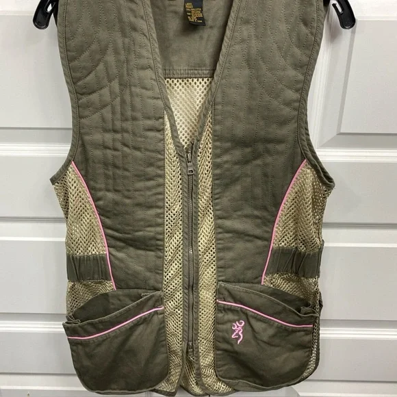 Browning For Her Reactar Shooting Vest Mesh Hunting Brown Pink Adjustable Small - Picture 1 of 7